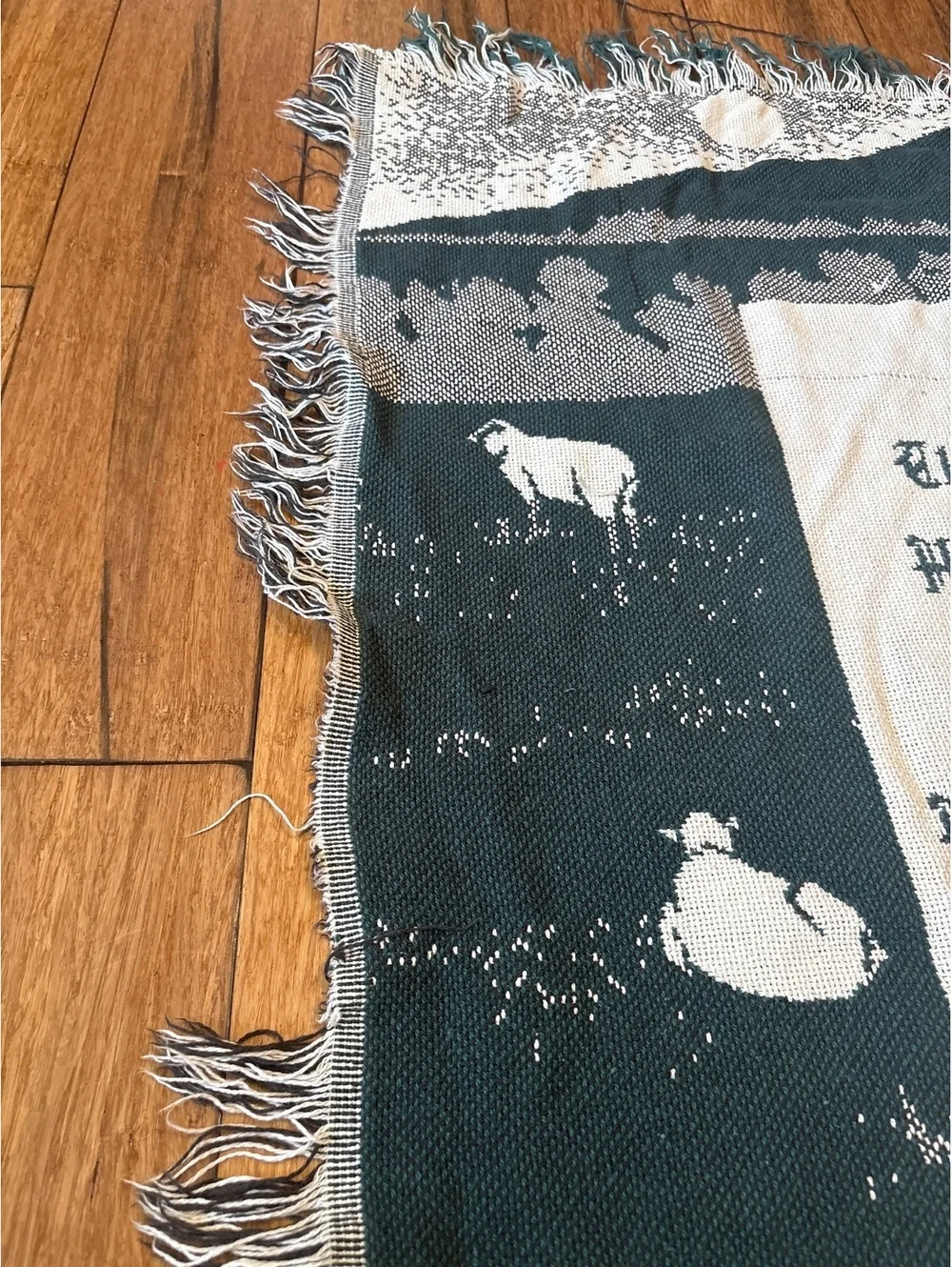 Vtg Goodwin Weavers Psalm 23 Woven Wall Hanging Tapestry Shepherd Sheep Design